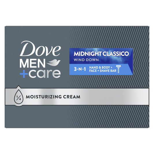 DOVE MEN + CARE Hand & Body Face + Shave Bar Midnight Classico 10 count For Hydrated, Smooth Skin 3.75 oz Beauty & Personal Care DOVE MEN + CARE