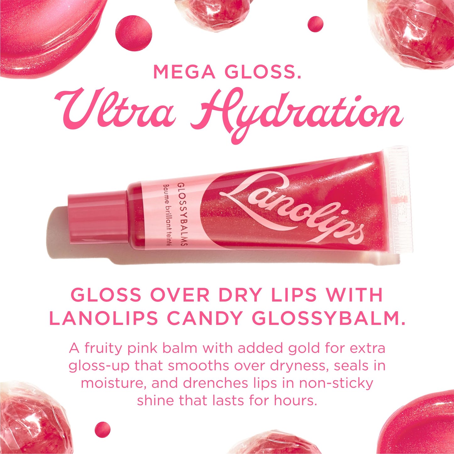Lanolips Glossybalm - Ultra Hydrating Tinted Lip Gloss for Dry, Chapped, Cracked Skin - Flavored Natural Lanolin Lip Balm with Lanolin Oil, Vitamin E Beauty and Personal Care Lanolips