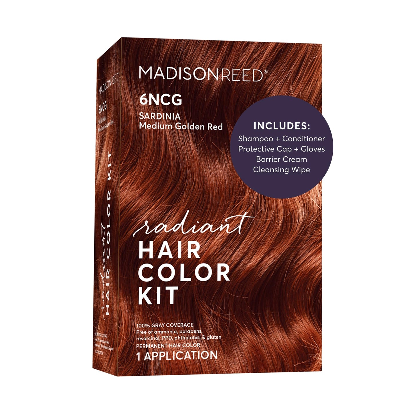 Madison Reed Radiant Hair Color Kit - 6NCG Medium Golden Red with Copper Tones (Sardinia Red), Permanent Hair Dye, Superior Gray Coverage Beauty & Personal Care Madison Reed