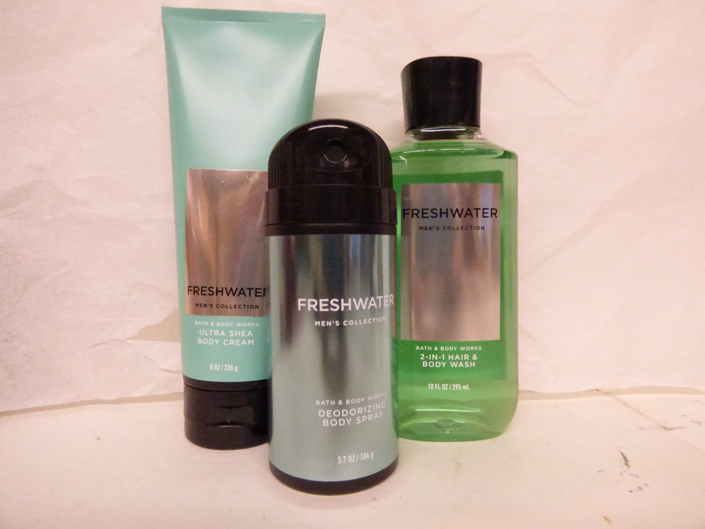 Bath and Body Works Freshwater men gift set of 3 Body Cream Deodorant spray 2 in 1 Hair & Body wash Beauty and Personal Care Bath & Body Works