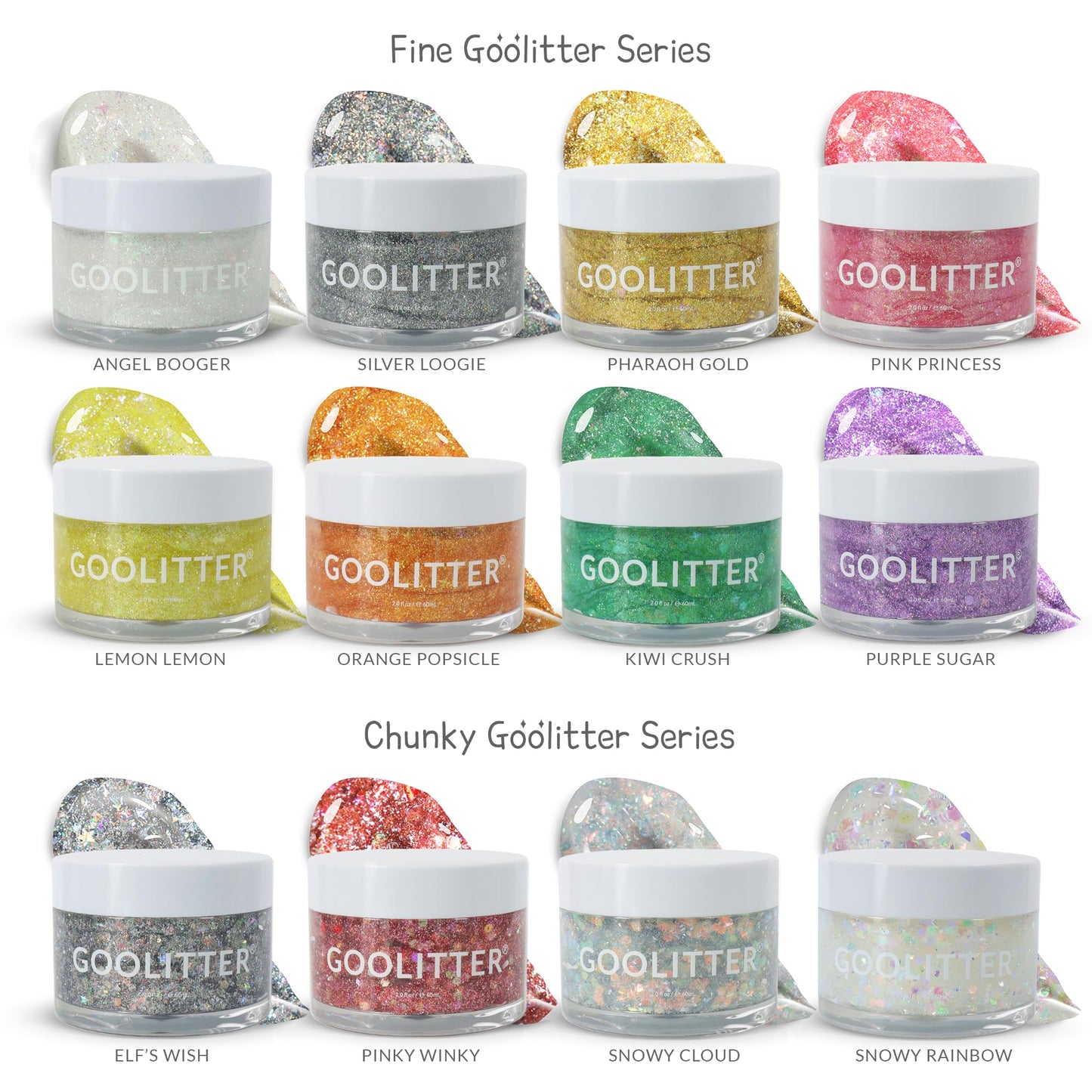 Goolitter Face, Body & Hair Holographic Clear White Glitter Gel [Snowy Cloud] 2oz (60mL) | Chunky | K-Beauty | Halloween, Festival, EDM, Rave, Party Beauty & Personal Care GOOLITTER