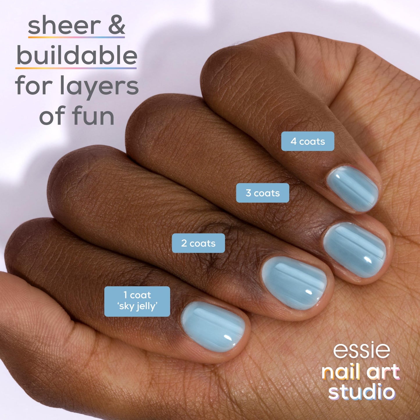 essie Nail Art Studio Jelly Gloss Polish, Vegan, Sheer Blue Nail Polish, Sky Jelly, 0.46 Fl Oz Beauty & Personal Care essie