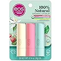 eos 100% Natural & Organic Lip Balm Trio- Vanilla Bean, Sweet Mint, & Strawberry Sorbet, Made for Sensitive Skin, Lip Care Products, 0.14 oz, 3-Pack Beauty & Personal Care eos