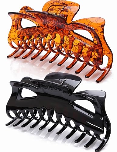 Prettyou Thick Hair Super Large Clips Crystal Plastic Claw Clamps Hairgrips Clips Accessories for Women, 2 pack. (A) Beauty & Personal Care Prettyou