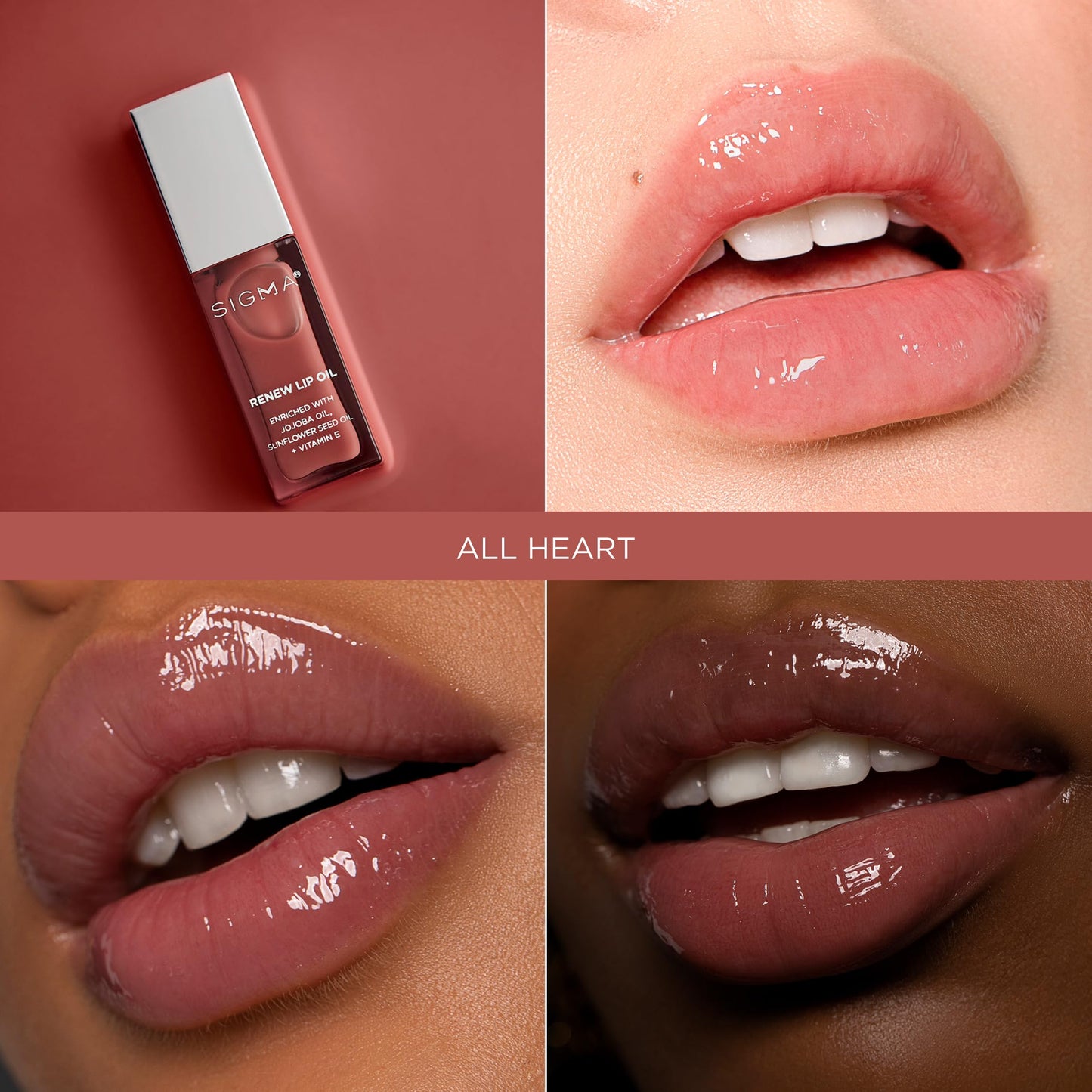 Sigma Beauty Renew Lip Oil - Tinted with Luxurious High-Shine Color & Long Lasting Hydration for Soft, Supple Lips, Non-Sticky w/Nourishing Beauty & Personal Care Sigma Beauty