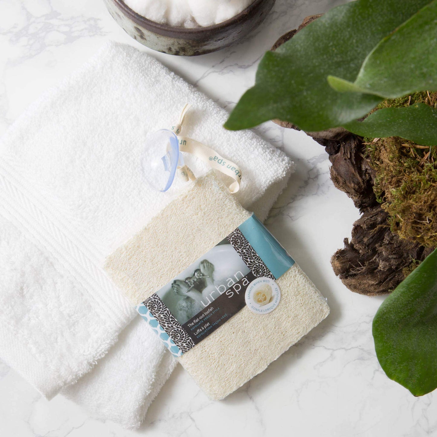 Urban Spa Loofah in the Raw For Shower, Bath, Exfoliating and Cleansing Beauty and Personal Care Urban Spa
