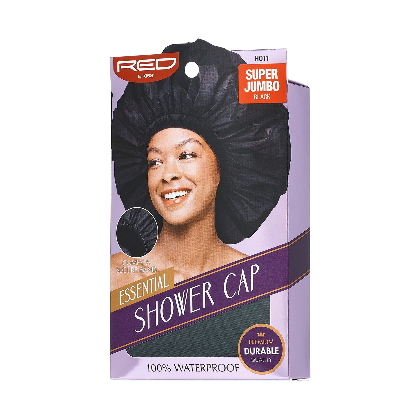 Red by Kiss Essential Super Large Waterproof Shower Cap, Reusable Caps with Elastic Band (Super Jumbo) Beauty & Personal Care Red by Kiss