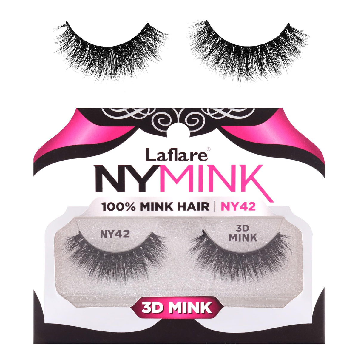 Laflare 3D NY Mink Eyelashes, 100% Real Mink Hair Lashes, Luxury Makeup, Natural, Light, Trendy, Variety, Reusable, Multi layered Real Mink Hair