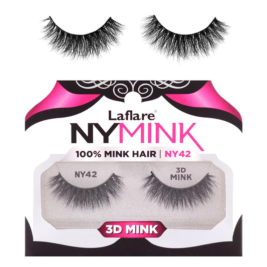 Laflare 3D NY Mink Eyelashes, 100% Real Mink Hair Lashes, Luxury Makeup, Natural, Light, Trendy, Variety, Reusable, Multi layered Real Mink Hair