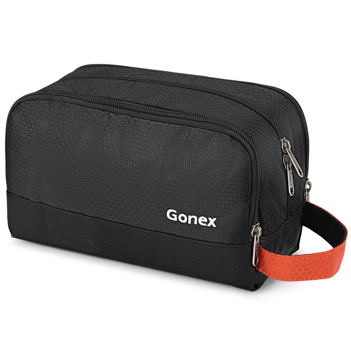 Gonex Travel Toiletry Bag Nylon, Toiletries Kit Shaving Bag Toiletry Organizer Black & Orange Beauty and Personal Care Gonex Default Title