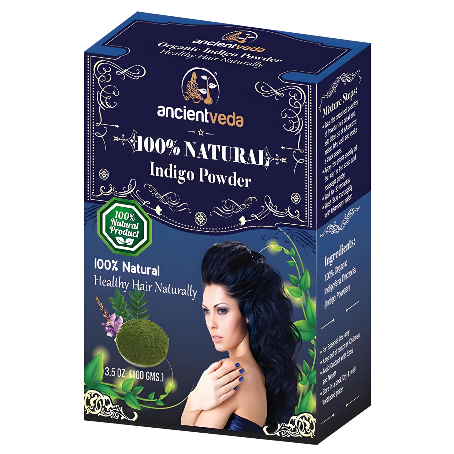 ANCIENT VEDA Natural Hair Powders | Non-GMO & Gluten Free | 100% Antioxidants Organic Hair Growth Treatment | Reduce the Appearance Hair Cleansing | Beauty & Personal Care Ancientveda