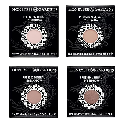 Honeybee Gardens 'Skinny Dip' Refill Pans, Pink, Beige, Nude Tones, Vegan, 4 Pack of 26mm Pans. COMPACT NOT INCLUDED Beauty & Personal Care Honeybee Gardens