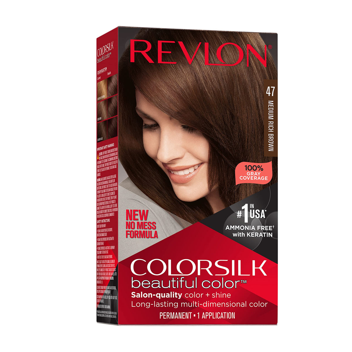 Revlon Colorsilk Beautiful Color Permanent Hair Color, Long-Lasting High-Definition Color, Shine & Silky Softness with 100% Gray Coverage, Ammonia Beauty & Personal Care REVLON