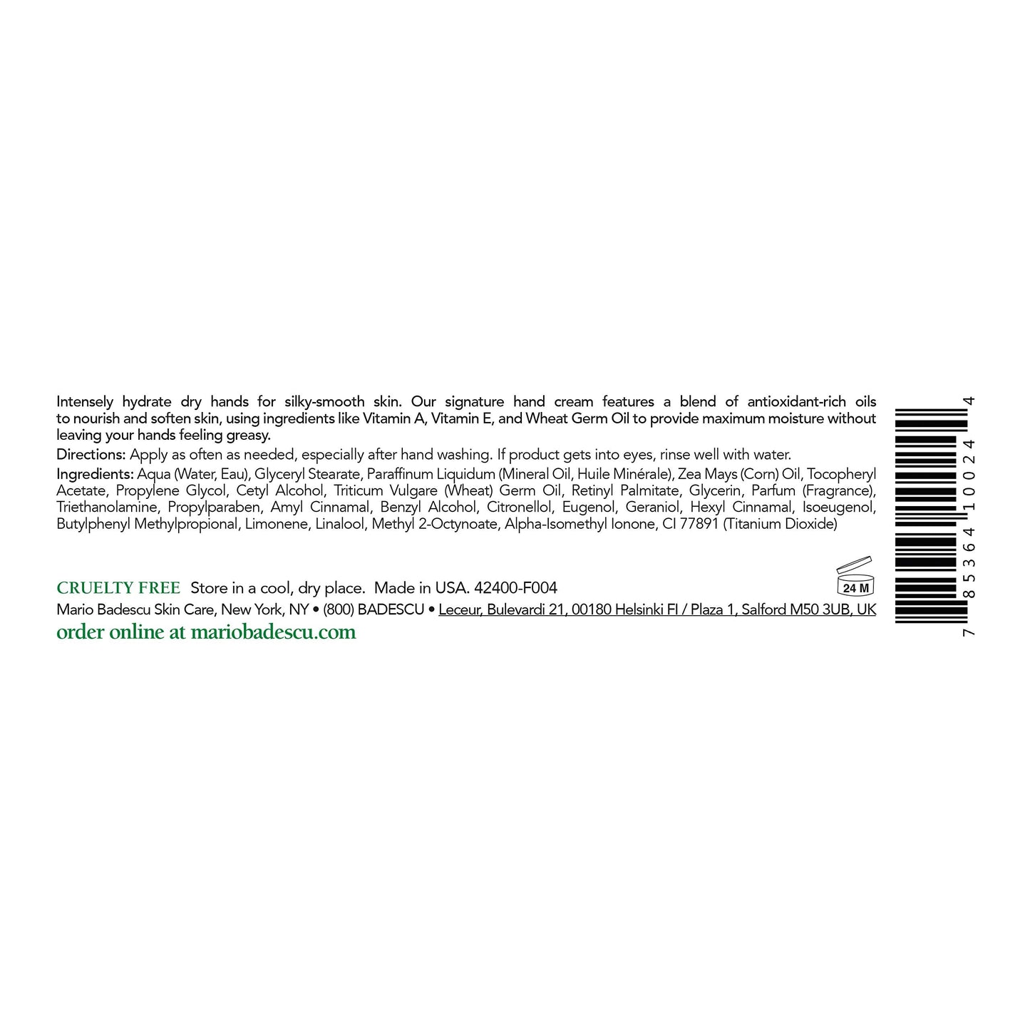 Mario Badescu Special Hand Cream with Vitamin E for Men and Women, Non-Greasy, Light and Fast-Absorbing Hand Cream for Dry Cracked Hands, Ideal Beauty & Personal Care Mario Badescu