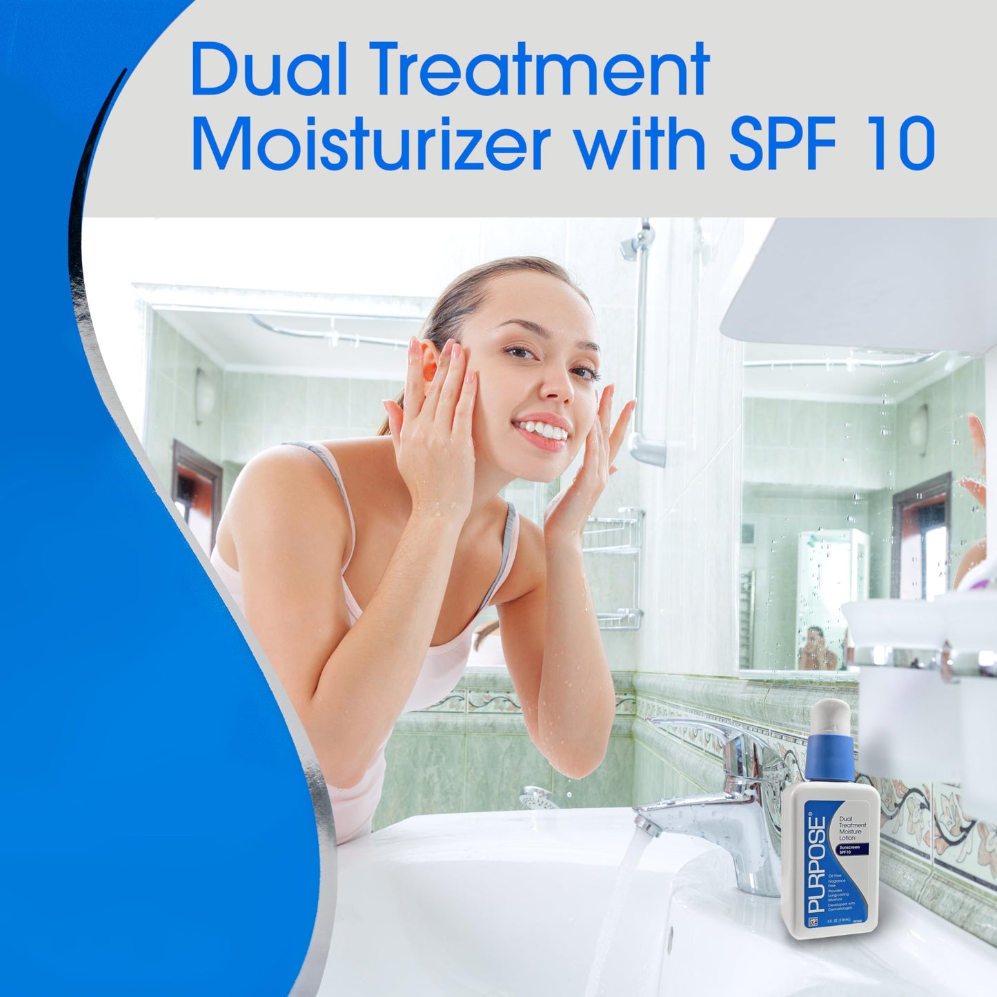 Purpose Dual Treatment Moisture Lotion with SPF 10 - Oil-Free, Fragrance-Free Daily Moisturizer for Sensitive Skin - 4 Fluid Oz. Beauty & Personal Care Purpose