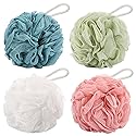 BTYMS 4 Pcs Loofah Sponge 60g/pc Mesh Pouf Bathing Sponges Bath Scrunchies Shower Puff Beauty & Personal Care BTYMS