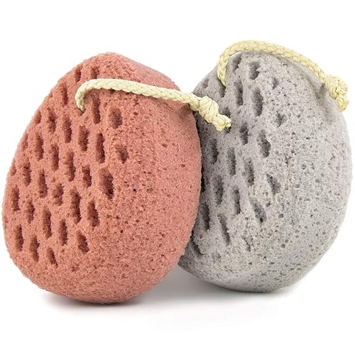 BAIMEI IcyMe Bath Sponge, Sponge Loofah Body Scrubber, Shower Pouf Cleaning Loofahs Sponge, Shower Use Sponge (Pink Grey) Beauty & Personal Care BAIMEI