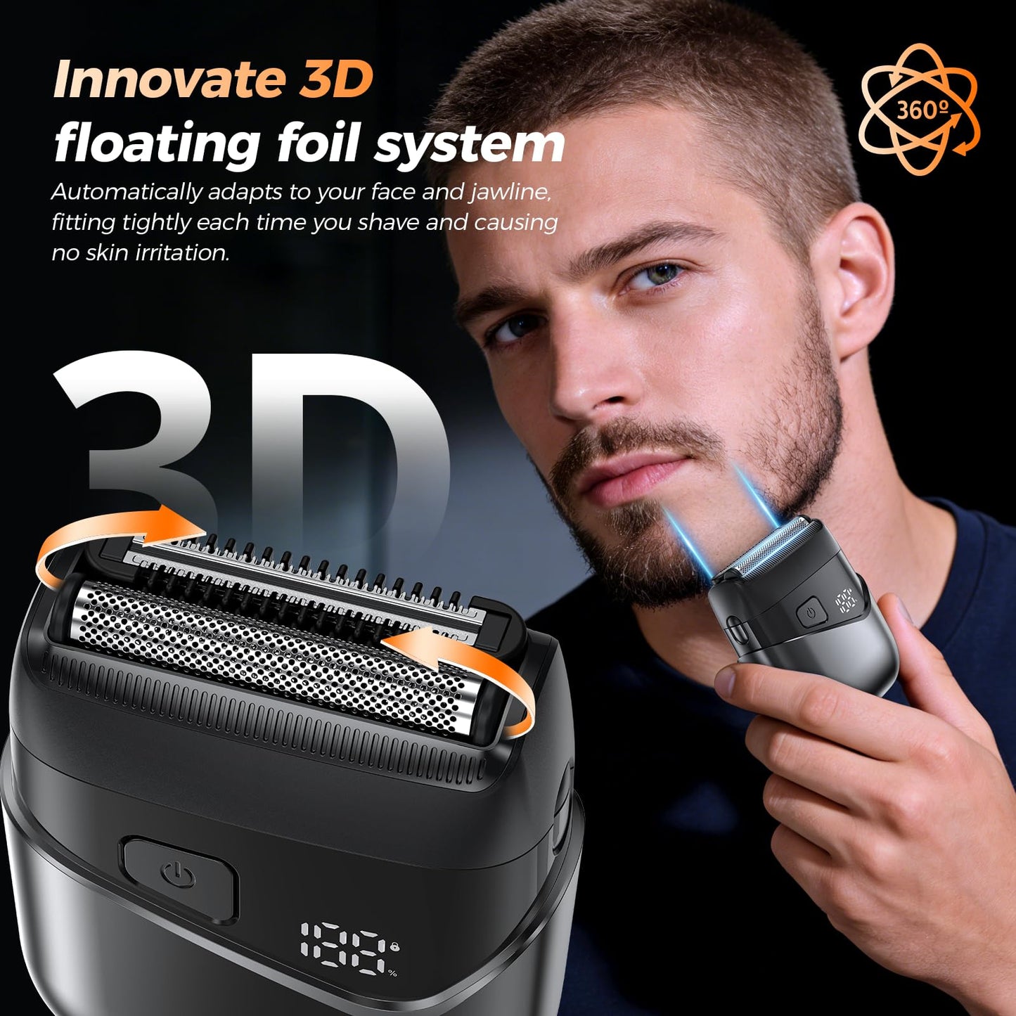VYLTO Electric Foil Shavers for Men- New Version Mini Electric Razor with 3D Floating Heads & Precision Blades, Portable Cordless Electric Shaver IPX7 Beauty and Personal Care Vylto
