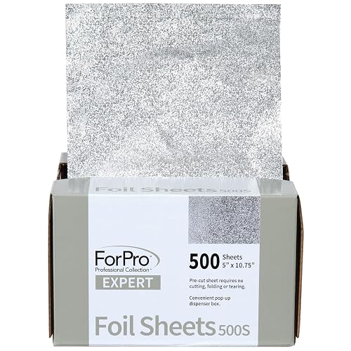 ForPro Professional Collection Expert Embossed Foil Sheets 500S, Aluminum Foil, Pop-Up Foil Dispenser, Hair Foils for Color Application Beauty & Personal Care ForPro Professional Collection