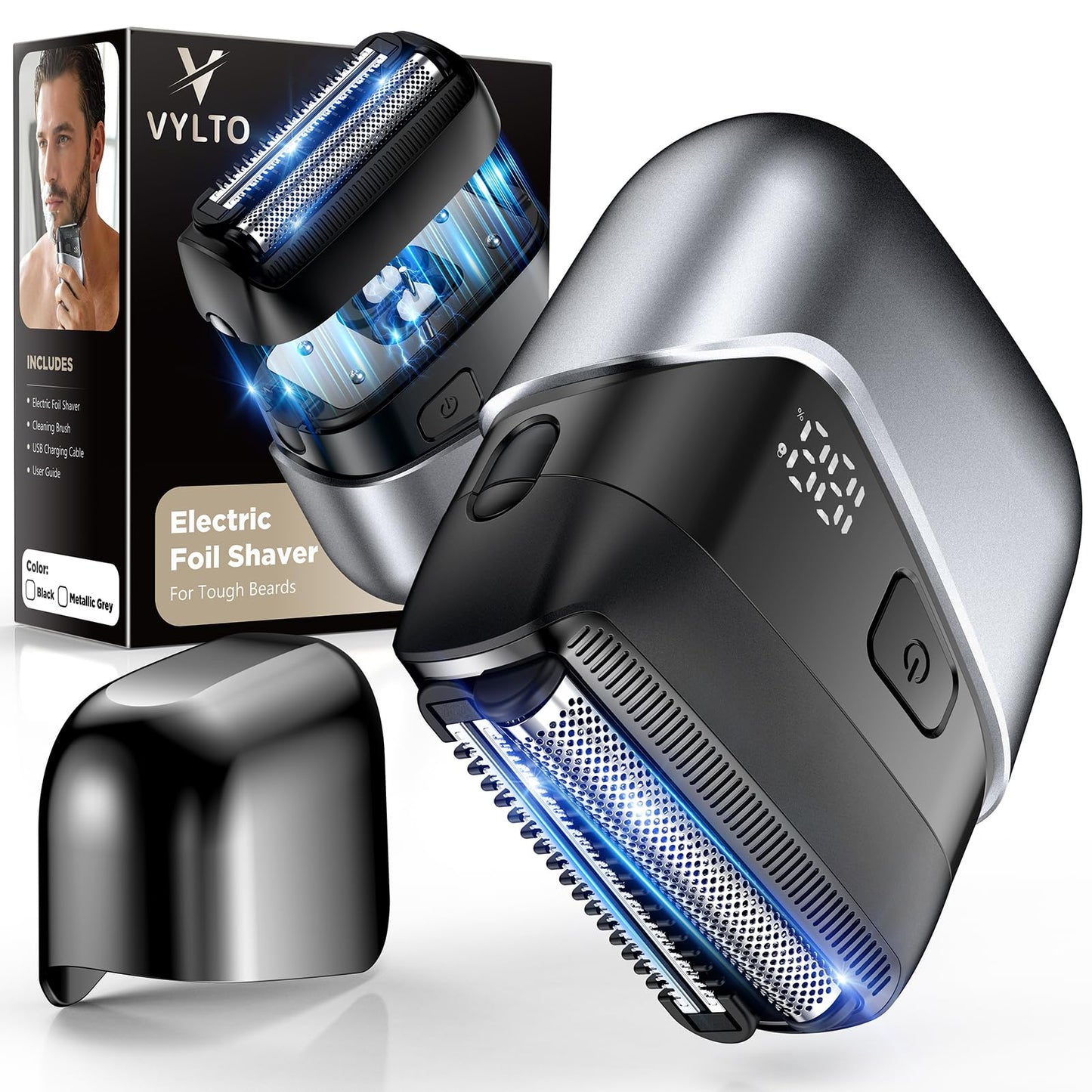 VYLTO Electric Foil Shavers for Men- New Version Mini Electric Razor with 3D Floating Heads & Precision Blades, Portable Cordless Electric Shaver IPX7 Beauty and Personal Care Vylto