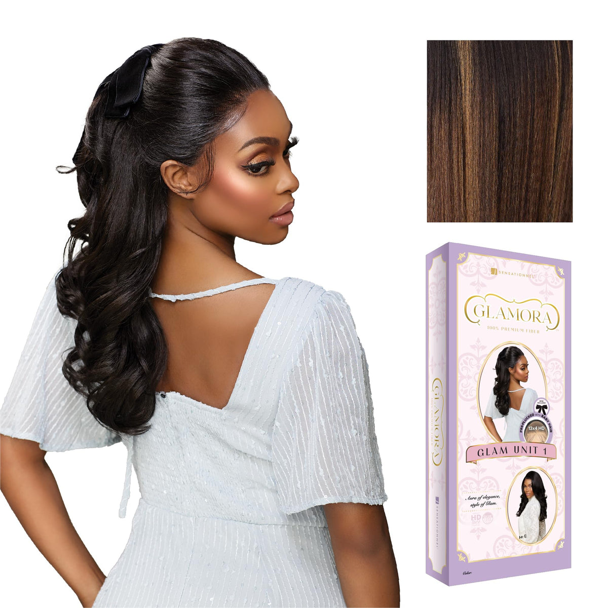 Sensationnel Glamora Lace Front Wig-Glam Unit 1, BALAYAGEHAZELNUT