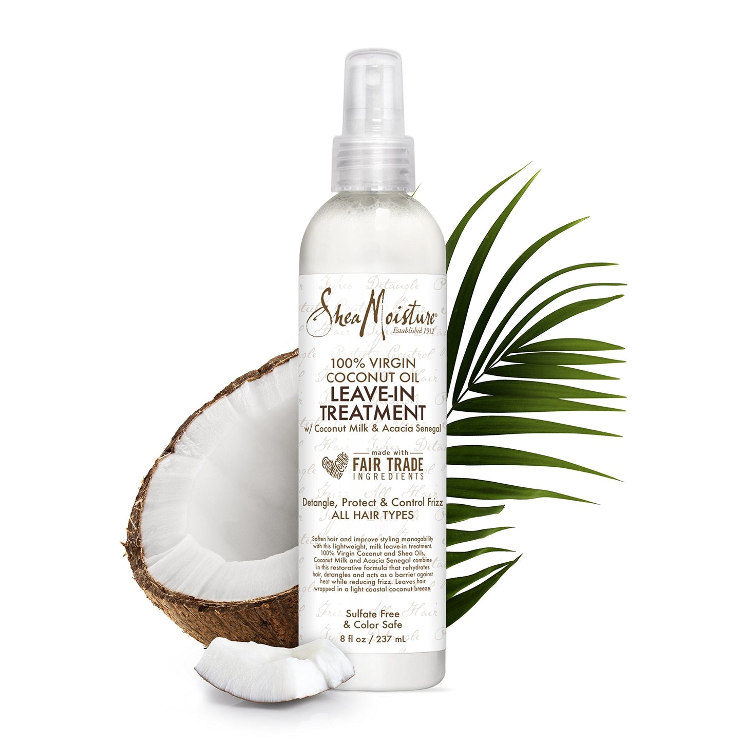 Shea Moisture 100% Virgin Coconut Oil Leave-in Treatment, Shine Curly and Tame Frizz for Tangle-Free Hair, All Natural certified Organic, 8 Ounce Beauty & Personal Care SheaMoisture