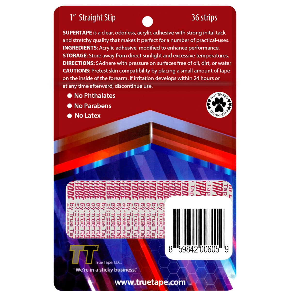 SuperTape Straight Strips 72 Pice ,Double sided lace hairpiece wig toupee tape.