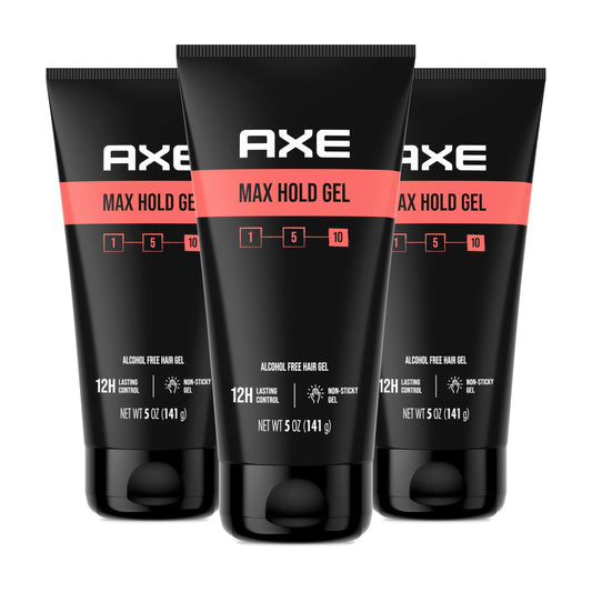 AXE Hair Styling Gel MAX Hold Gel 3 ct for 12H Lasting Control, Our Strongest Hold Gel, 5 oz Beauty & Personal Care AXE