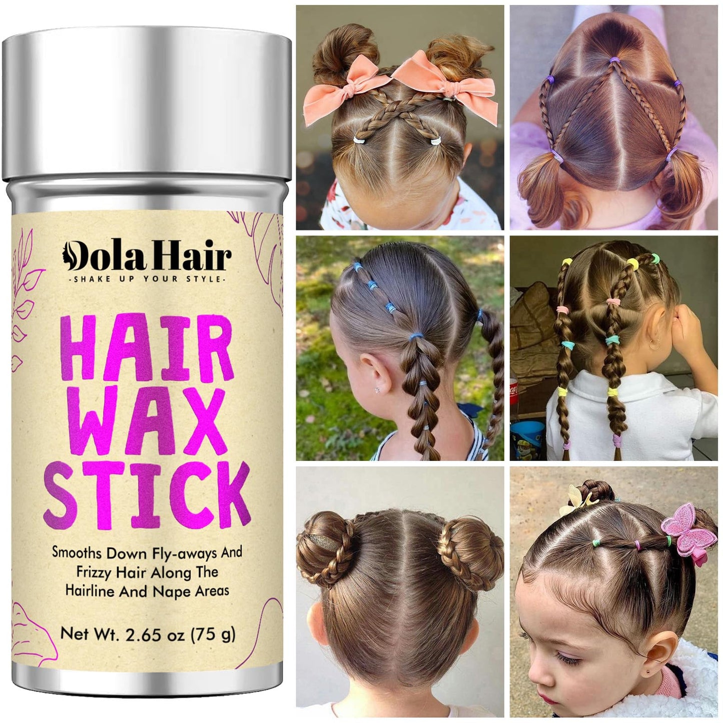 Dolahair Hair Wax Stick for Flyaways, Smoothing, and Slick Back - Hair Pomade for Women and Kids (2 Pack) Beauty & Personal Care Dolahair