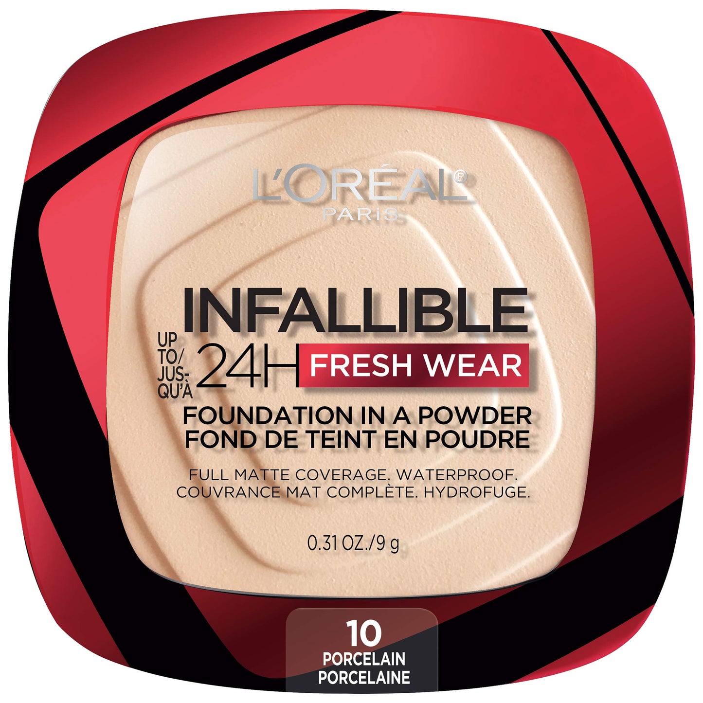 L'Oreal Paris Makeup Infallible Fresh Wear Foundation in a Powder, Up to 24H Wear, Waterproof, Porcelain, 0.31 oz. Beauty & Personal Care L'Oreal Paris