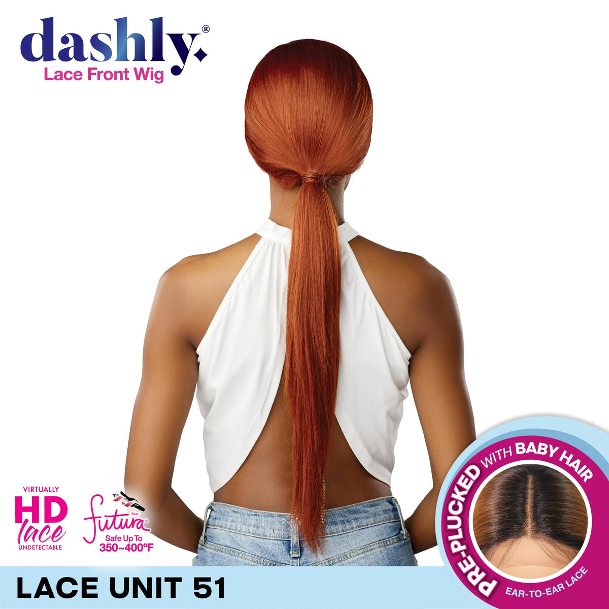 Sensationnel Dashly Lace Front Wig-Unit 51, LIGHTASHBROWN
