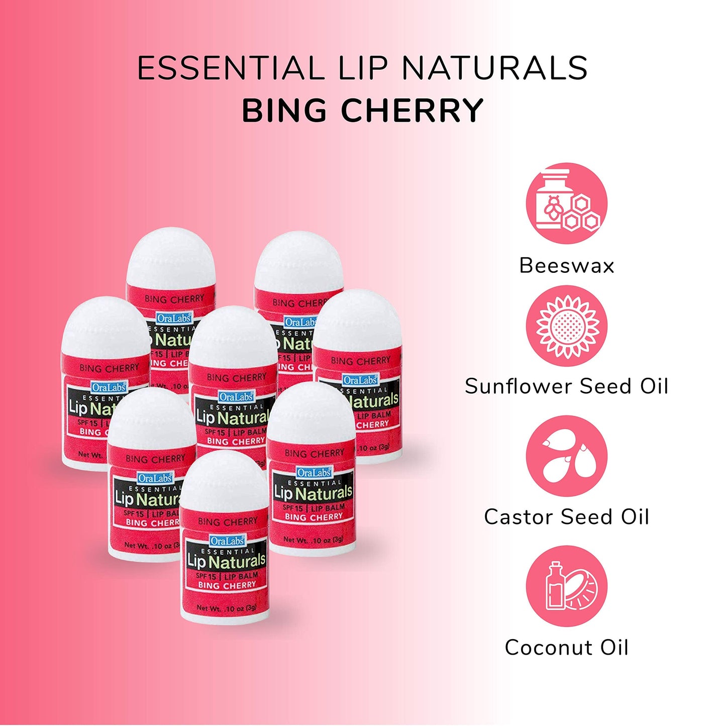 Lip Naturals Mini Lip Balm with SPF 15 Sunscreen, 12 Count Pack, Cherry, Tea Tree Mint & Vanilla Bean Flavors, Made in USA, 0.10oz Each Beauty & Personal Care CHAP-ICE