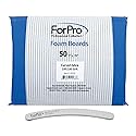 ForPro Professional Collection Zebra Curved Foam Board, 100/180 Grit, Double-Sided Manicure and Pedicure Nail Files, 7” L x .75” W, 50-Count Beauty & Personal Care ForPro Professional Collection