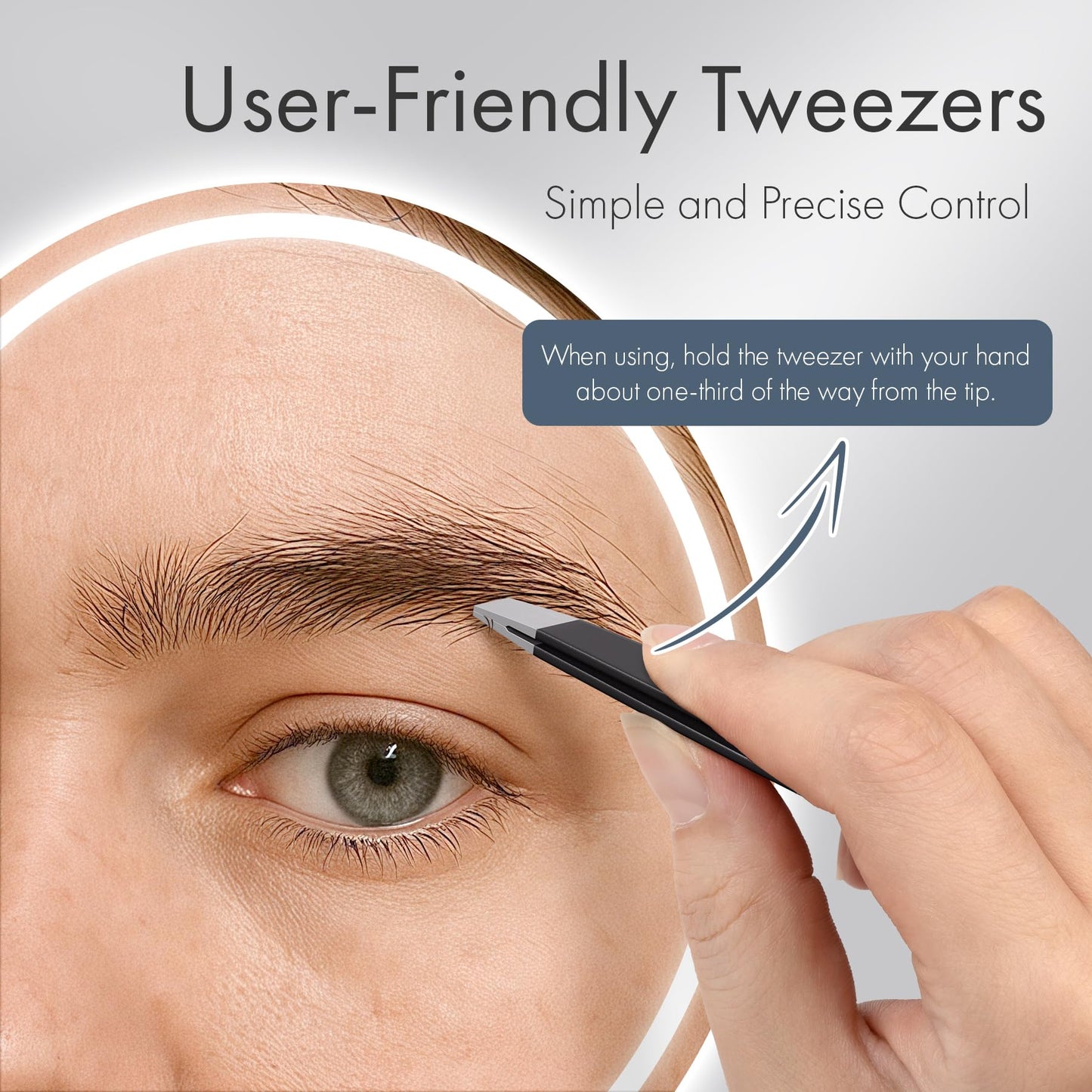 EZ2LIVE Tweezers for Women Facial Hair, Slant & Point Tip 2 Pack Eyebrow Tweezers for Men, Professional Tweezer Set Stainless Steel Precision Tweezers Beauty and Personal Care EZ2LIVE