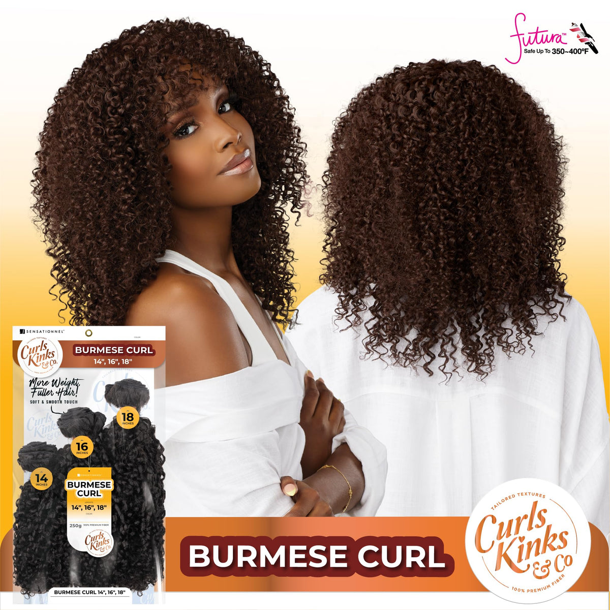 Sensationnel CKCO Synthetic Bundle-Burmese Curl,14 16 18 inch, S4/30