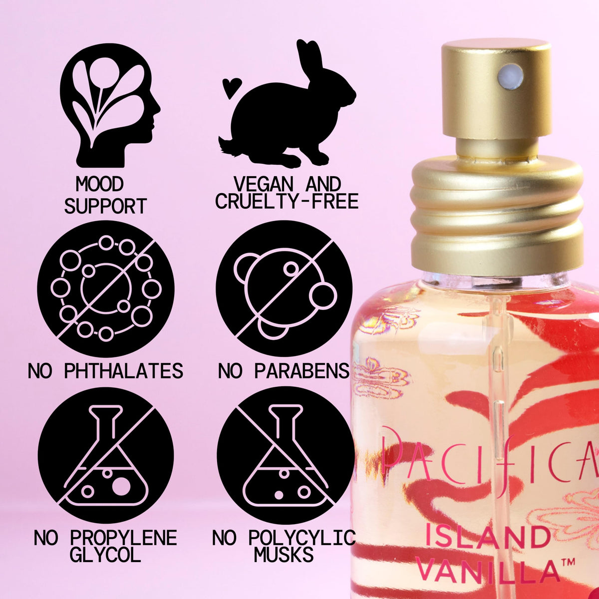 Pacifica Island Vanilla Perfume - Clean Vanilla Fragrance for Women - Warm Tropical Aroma - Long-Lasting Clean Beauty Non Toxic Scent, Vegan Beauty & Personal Care Pacifica