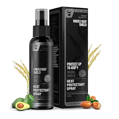 Beard & Hair Heat Protectant Spray - Viking Shield Beard Spray for Men, Protects Hair from Heat Damage of Straightener and Styling - Argan Oil Thermal Beauty & Personal Care The Beard Struggle