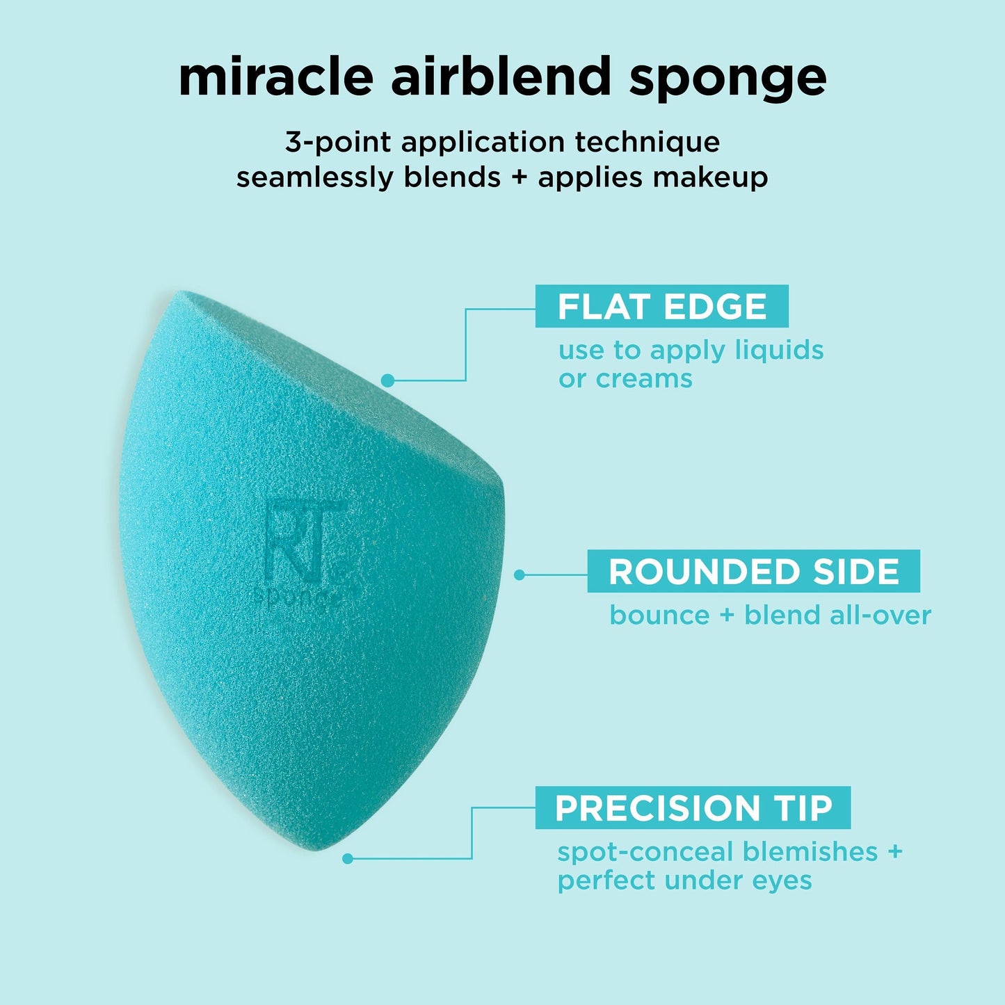 Real Techniques Miracle Airblend Sponge, Matte Makeup Blending Sponge, For Liquid, Cream, & Powder Products, Offers Medium To Full Coverage Beauty & Personal Care Real Techniques