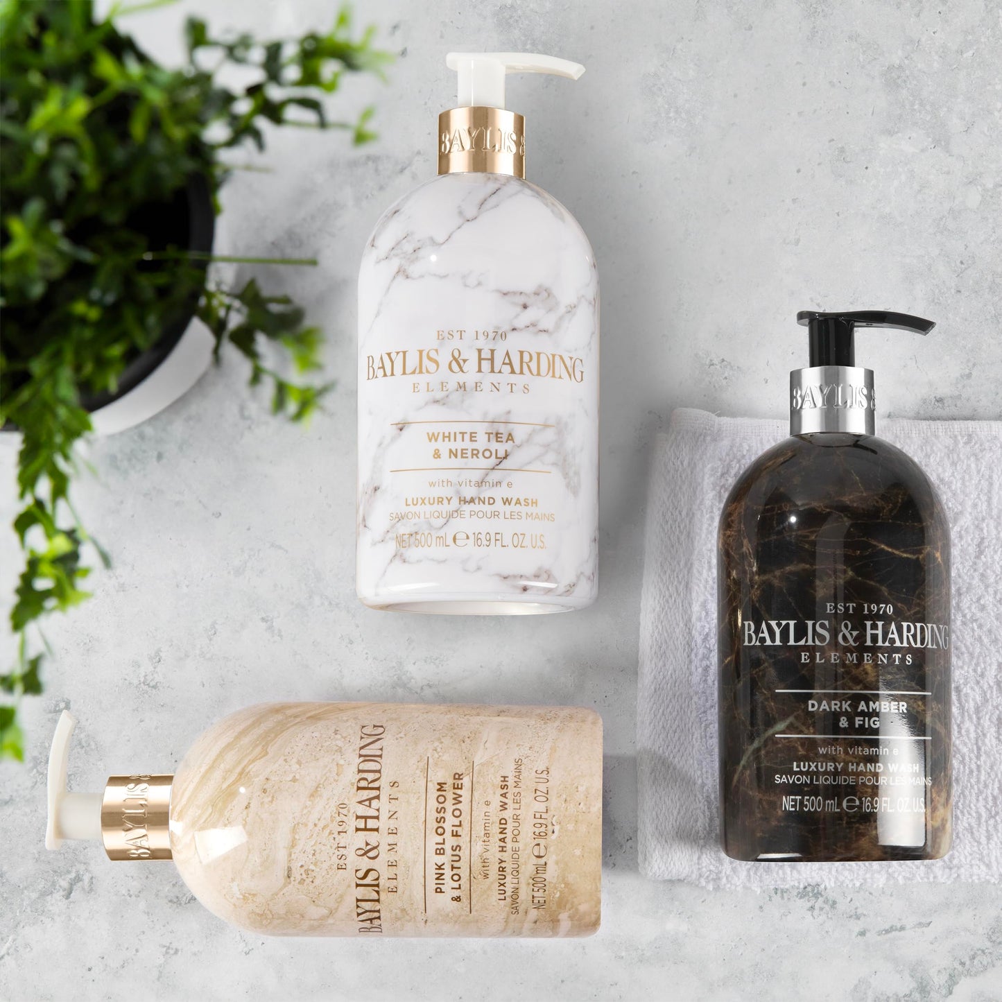 Baylis & Harding Liquid Hand Soap Wash with Dispenser, Elements, Pink Blossom & Lotus Flower, 16.9oz/500ml Beauty & Personal Care Baylis & Harding