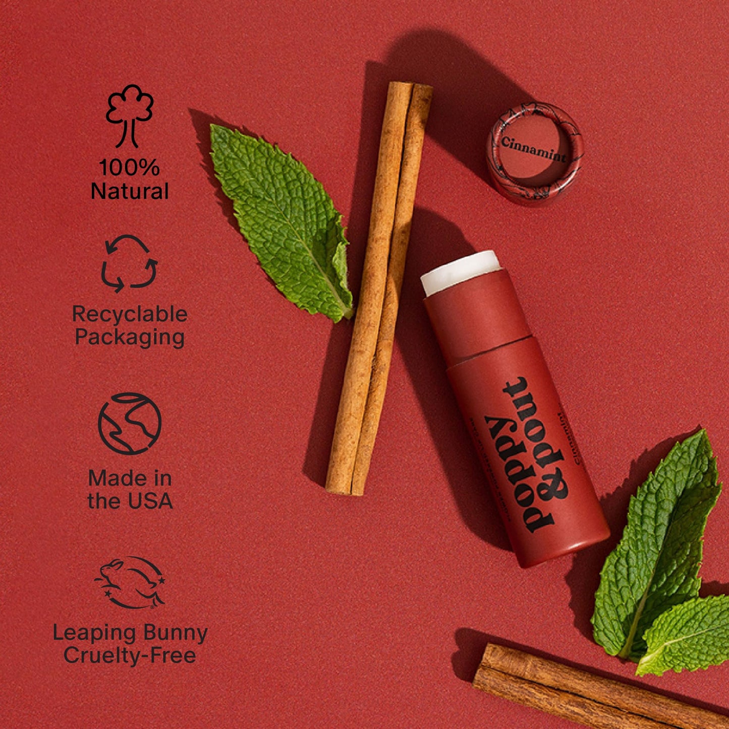 Poppy & Pout Lip Care Set | Lip Balm & Scrub | Sustainable Cardboard Tubes & Glass Jars, All Natural, Beeswax, Coconut Oil, Cruelty Free, Exfoliating Beauty & Personal Care Poppy & Pout