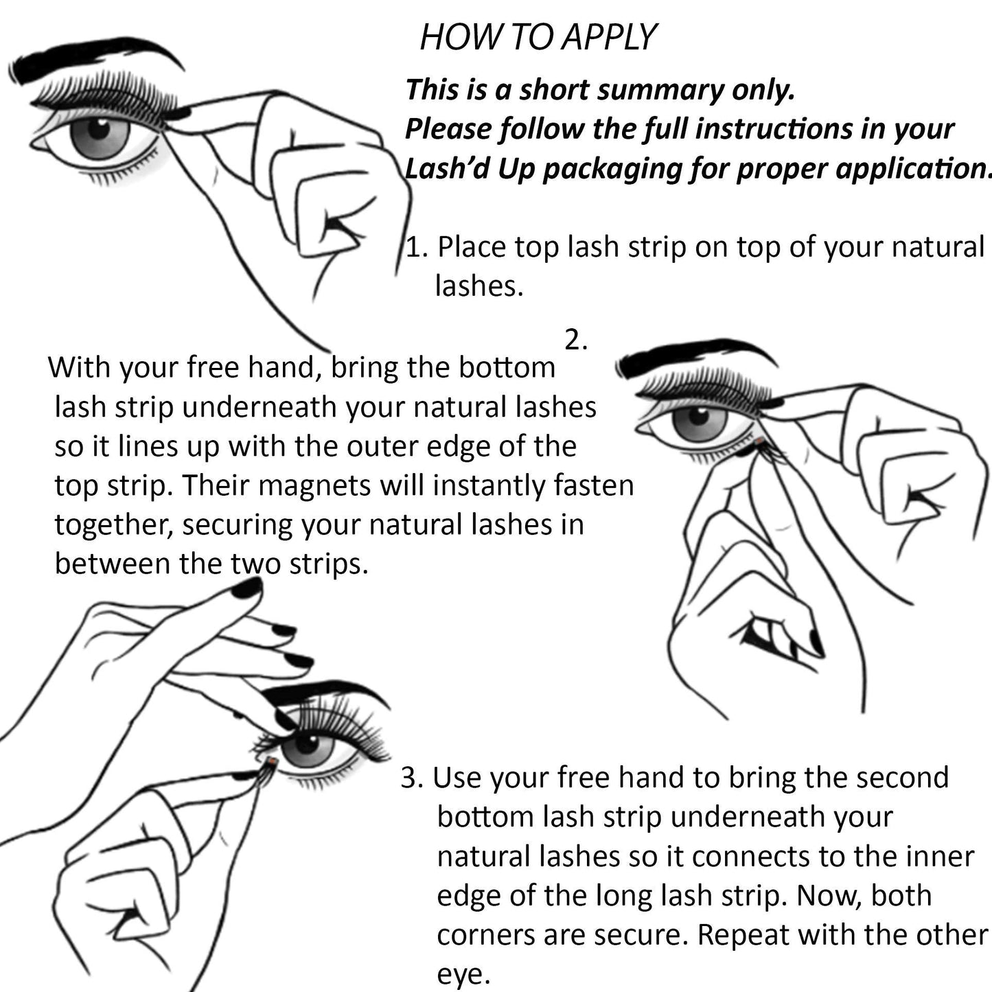 Lash'd Up Magnetic Eyelashes Without Eyeliner 3 Magnets (Can also be worn as Dual Magnets) Full Eye Snap-on Set Soft Faux Silk Vegan (Long & Volume) Beauty & Personal Care Lash'd Up