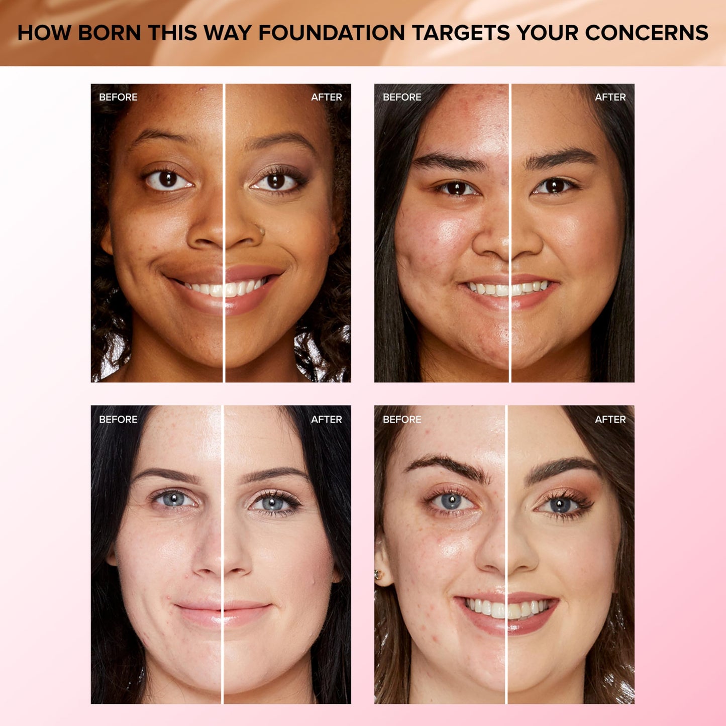 Too Faced Born This Way Natural Finish Longwear Liquid Foundation | Medium-To-Full Coverage | Hydrating + Oil Free, 1 Fl Oz, Hazelnut Beauty & Personal Care Too Faced