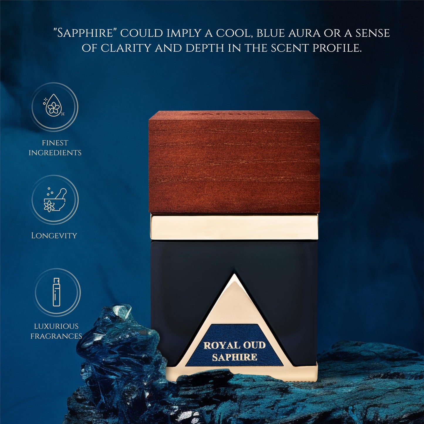 Maison Ghandour Royal Oud Sapphire | Luxury Perfume for Men and Women | Unisex Perfume | Oud Cologne with Cardamom Seed, Violet Blossom & Sandalwood | Beauty & Personal Care Maison GHandour