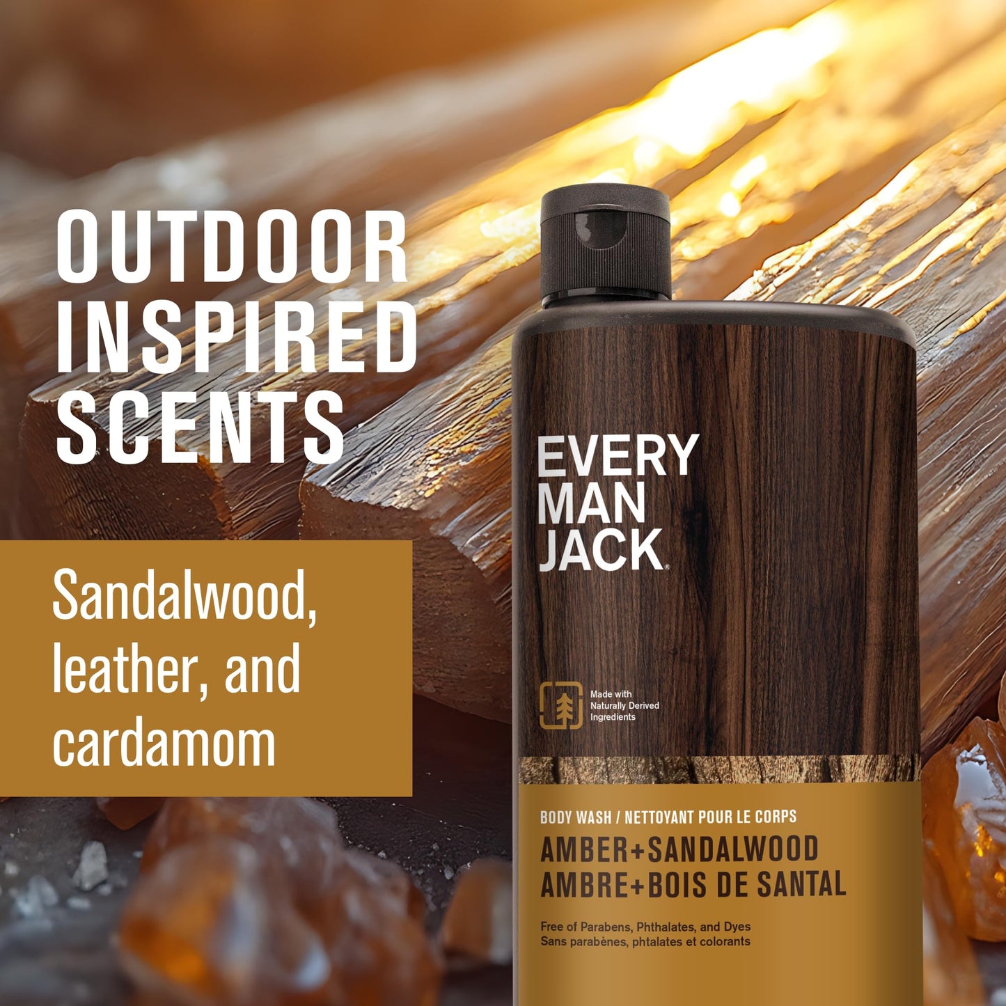 Every Man Jack Amber+Sandalwood Hydrating Mens Body Wash for All Skin Types-Cleanse, Nourish, and Hydrate Skin with Naturally Derived Beauty & Personal Care Every Man Jack