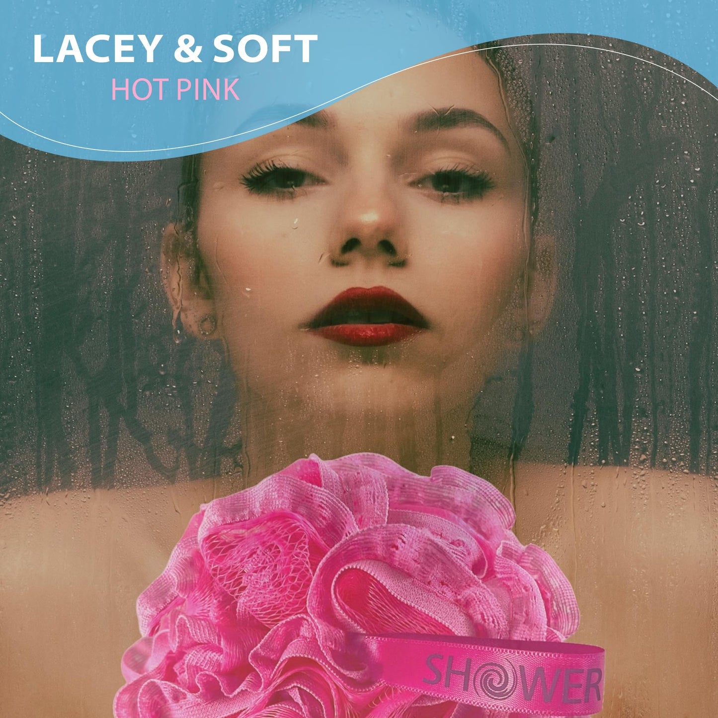 Loofah-Bath-Sponge Hot-Lacey-Mesh // 4-Steamy-Lace-Colors by Shower Bouquet / 2-Scrubs-in-1 Large Full 60g Pouf Body Luffa Loofa Loufa Puff Beauty & Personal Care Shower Bouquet