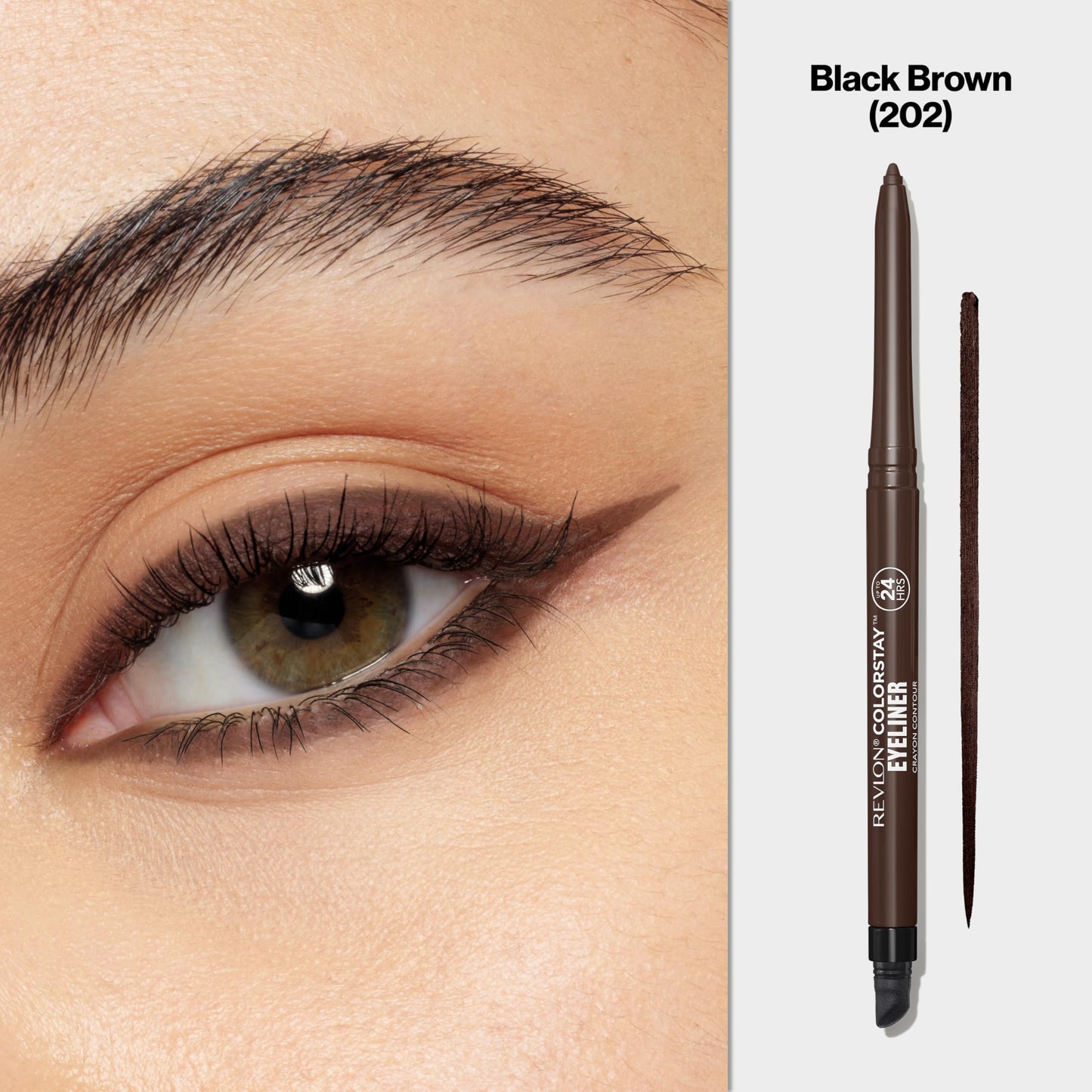 Revlon ColorStay Pencil Waterproof Eyeliner, Smudge-Proof, Eye Makeup with Built-In Sharpener, Stocking Stuffer for Women, 202 Black Brown, 2 pack Beauty & Personal Care REVLON