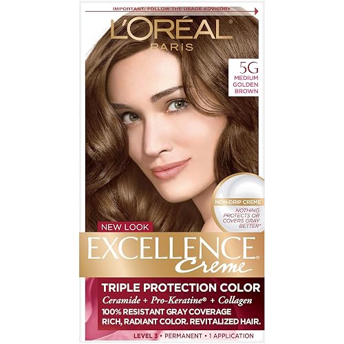 L’Oreal ParisExc H/C Gld Brn #5g R Size 1ct Excellence Creme Hair Color Medium Golden Brown #5g Beauty & Personal Care L'Oreal Paris