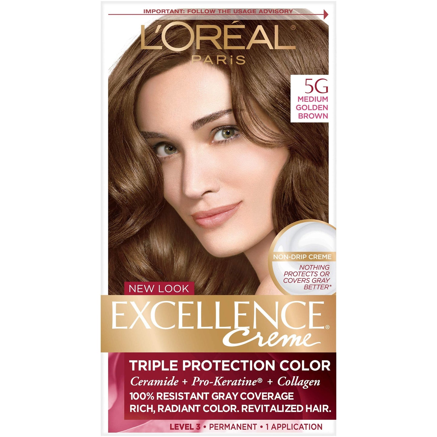 L’Oreal ParisExc H/C Gld Brn #5g R Size 1ct Excellence Creme Hair Color Medium Golden Brown #5g Beauty & Personal Care L'Oreal Paris
