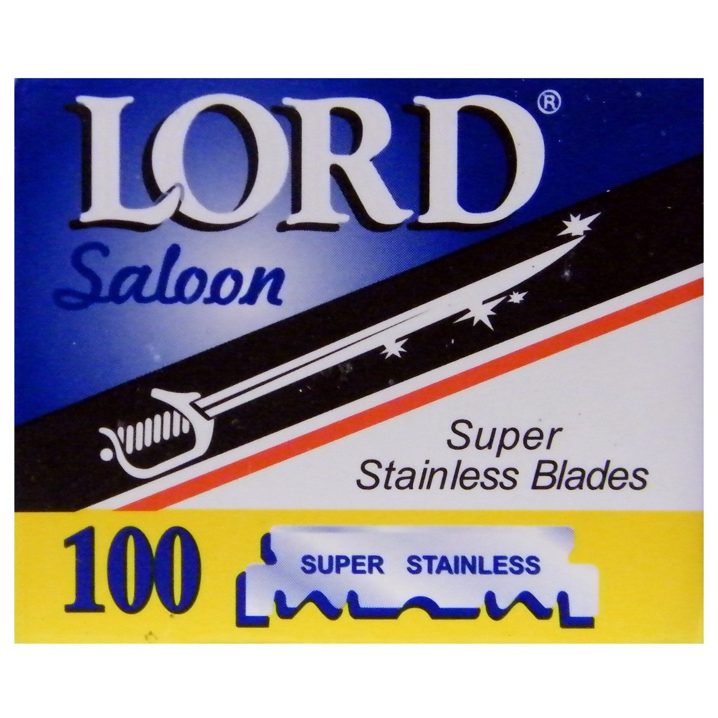 100 Lord Razor Blades Super Stainless Single Edge for Barbers Beauty and Personal Care LORD