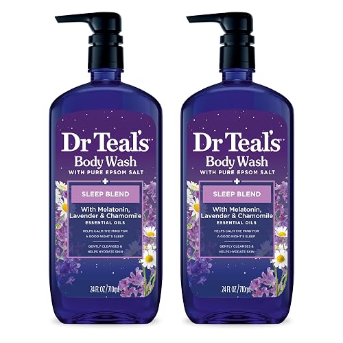 Dr Teal's Sleep Body Wash with Pure Epsom Salt, Melatonin, Lavender & Chamomile Essential Oil Blend, 24 fl oz (Pack of 2) Beauty & Personal Care Dr Teal's